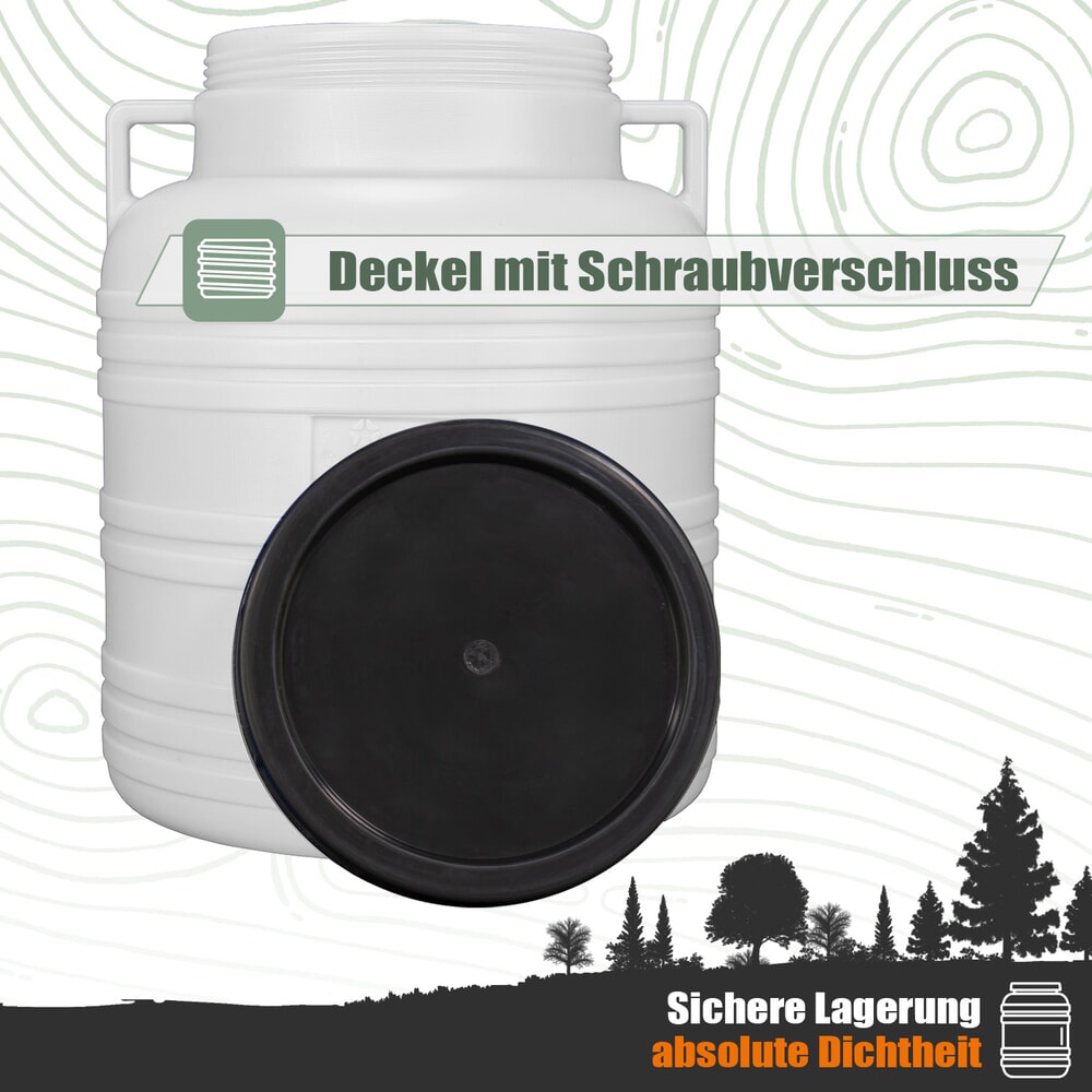 Produktabbildung Nr. 4: HEMMDAL Weithalsfass mit Deckel, rund, lebensmittelecht, weiß, 5 Liter