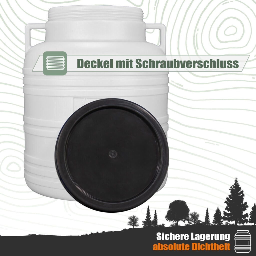 Produktabbildung Nr. 3: HEMMDAL Weithalsfass mit Deckel, rund, lebensmittelecht, weiß, 5 Liter
