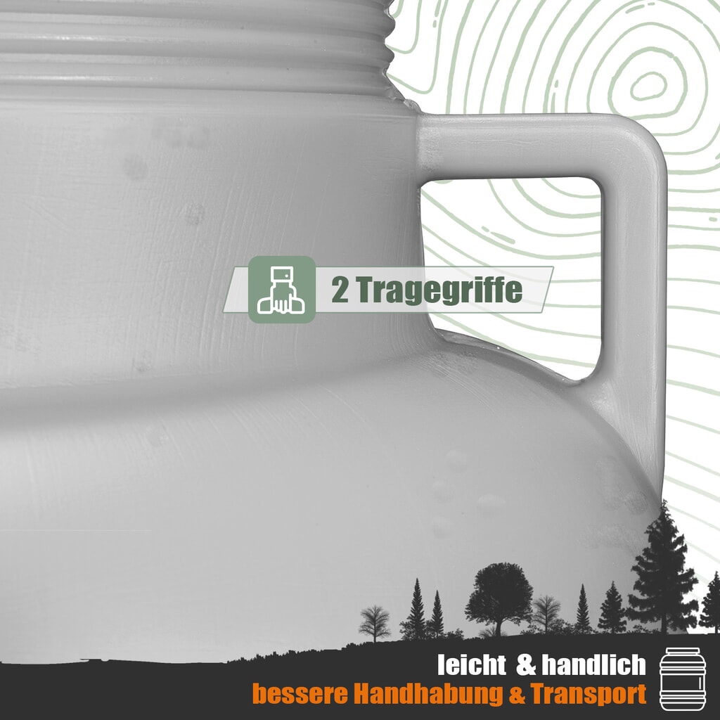 Produktabbildung Nr. 4: HEMMDAL Weithalsfass mit Deckel, rund, lebensmittelecht, weiß, 5 Liter
