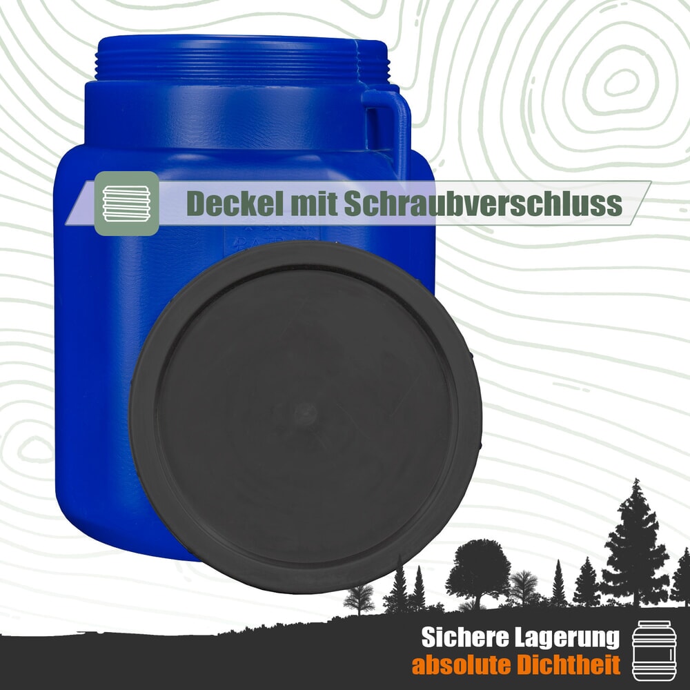 Produktabbildung Nr. 2: HEMMDAL Kunststofffass mit Deckel, eckig, lebensmittelecht, blau, 20 Liter