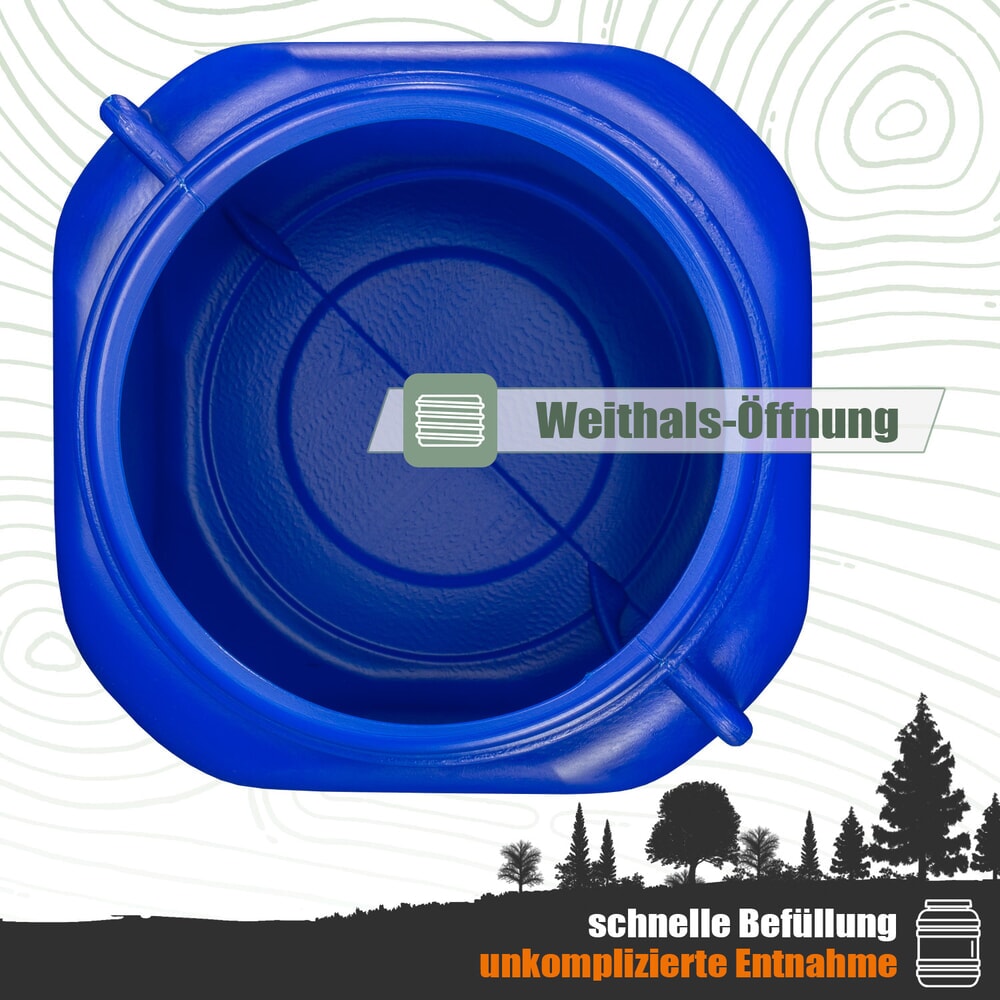 Produktabbildung Nr. 3: HEMMDAL Kunststofffass mit Deckel, eckig, lebensmittelecht, blau, 20 Liter