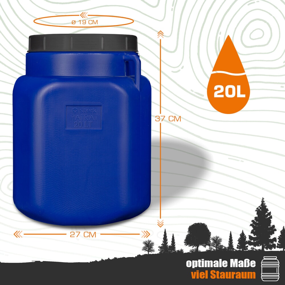 Produktabbildung Nr. 5: HEMMDAL Kunststofffass mit Deckel, eckig, lebensmittelecht, blau, 20 Liter