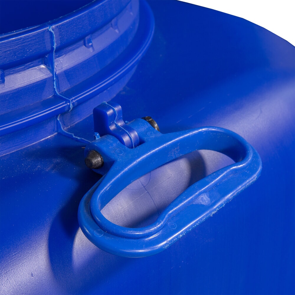 Produktabbildung Nr. 2: HEMMDAL Spannringfass mit Deckel und Hahn, quadratisch, lebensmittelecht, blau, 100 Liter