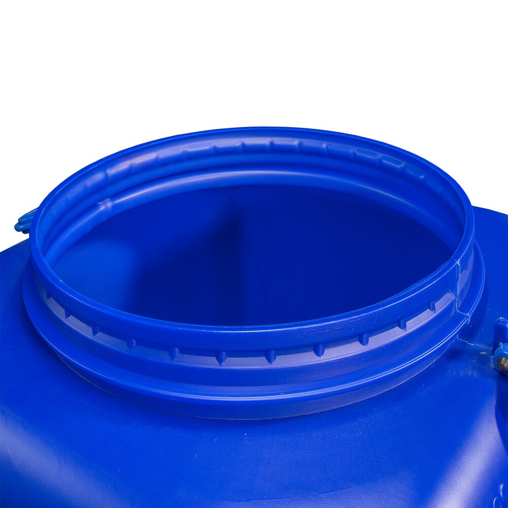 Produktabbildung Nr. 4: HEMMDAL Spannringfass mit Deckel und Hahn, quadratisch, lebensmittelecht, blau, 100 Liter