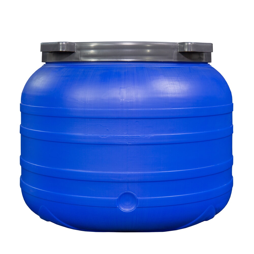 Produktabbildung Nr. 2: HEMMDAL Kunststofffass mit Deckel, rund, lebensmittelecht, blau, 100 Liter