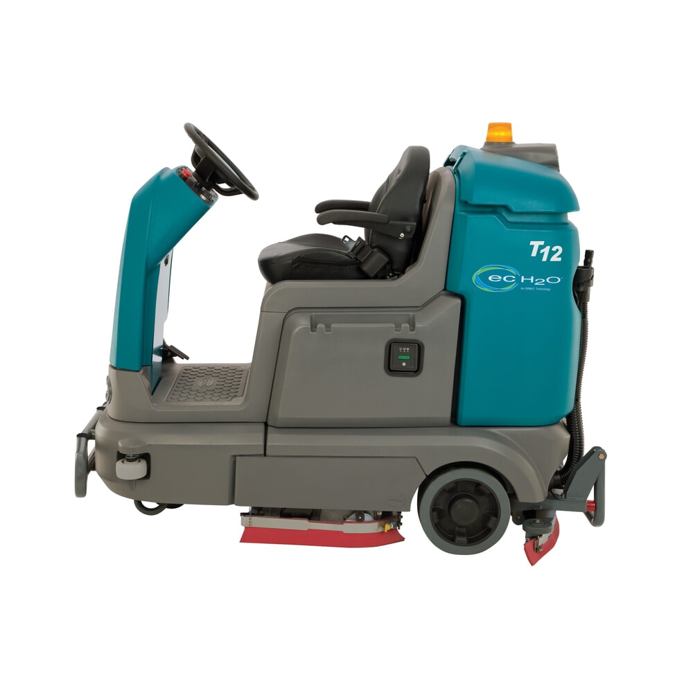 Produktabbildung Nr. 2: Tennant® Aufsitz-Scheuersaugmaschine T12, vollelektrischer Fahrantrieb, mit 2 Schrubbtellern, Komfortsitz, Rammschutz, Seitenschubaggregat, Ec-H2O System
