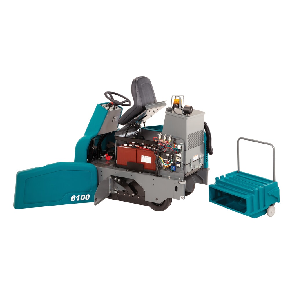 Produktabbildung Nr. 2: Tennant® Aufsitzkehrmaschine 6100, mit Auto Adjust™ Bürstenanpassung, mit 2 Seitenbesen, Handabsaugschlauch