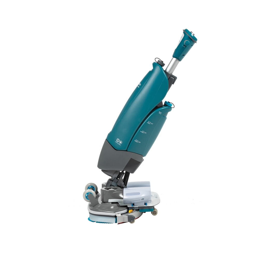 Produktabbildung: Tennant® Handgeführte Micro-Scheuersaugmaschine i-mop, mit gegenläufigen Doppelbürsten, Arbeitsbreite 460 mm, Stützsystem, Schnellwechsel-Sauglippe
