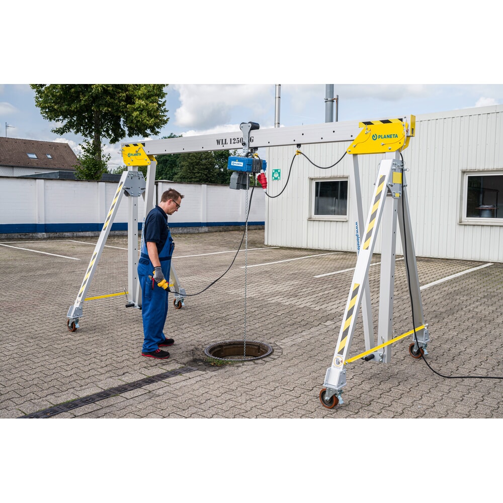 Produktabbildung Nr. 8: PLANETA Alu-Portalkran RLPK, inkl. Hebelzug, verfahrbar, Länge 2.000 mm, TK 1.750 kg, Größe S
