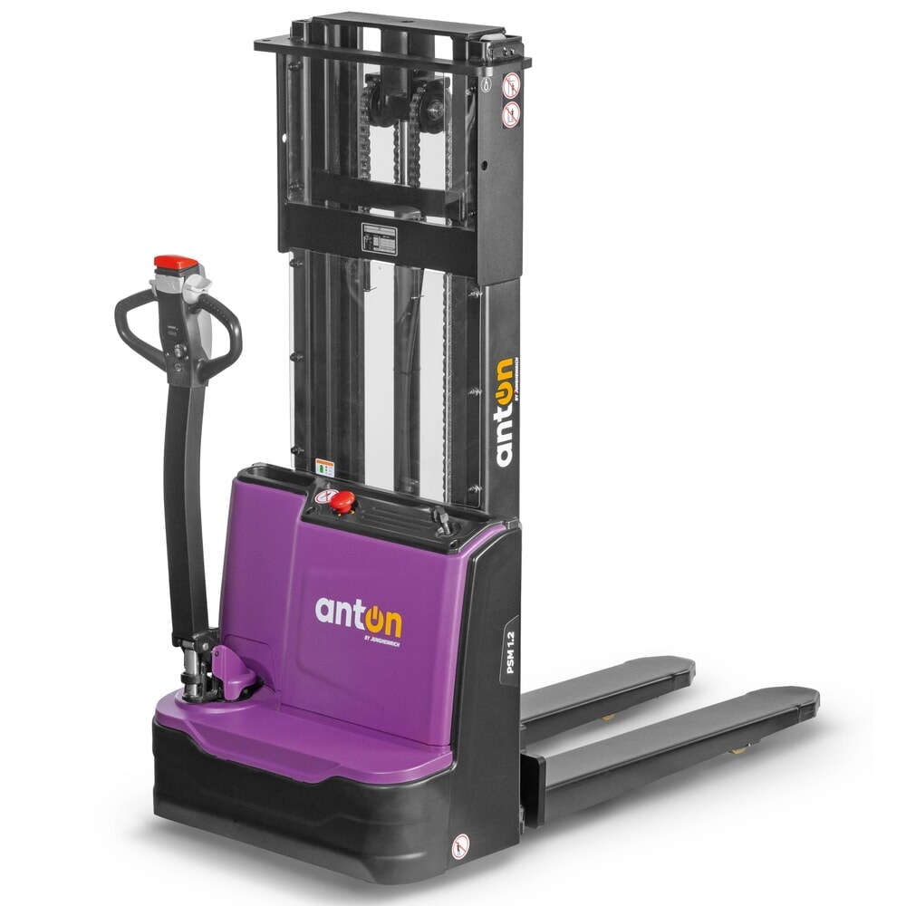 Produktabbildung: AntOn by Jungheinrich Elektro-Hochhubwagen PSM 1.2, mit Zweifach-Teleskop-Hubgerüst, Tragfähigkeit 1200 kg, Hubhöhe 3622 mm