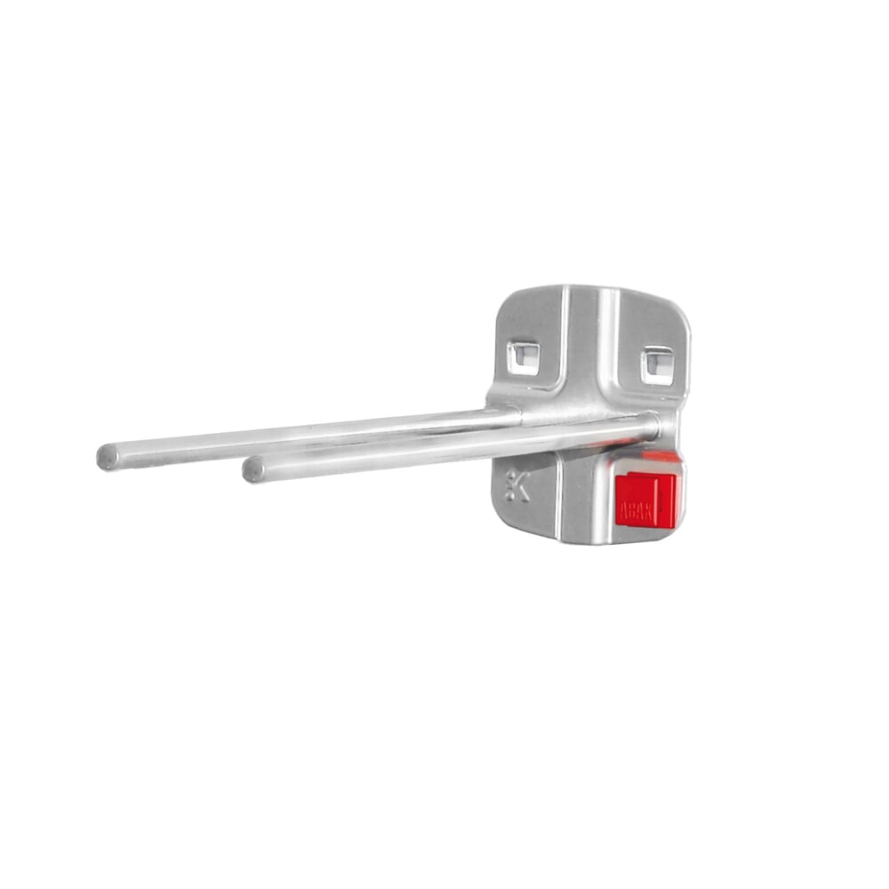 Produktabbildung: Kappes ABAX Werkzeughalter für Lochplatten, doppelt, gerader Dorn, alufarben, Tiefe 150 mm