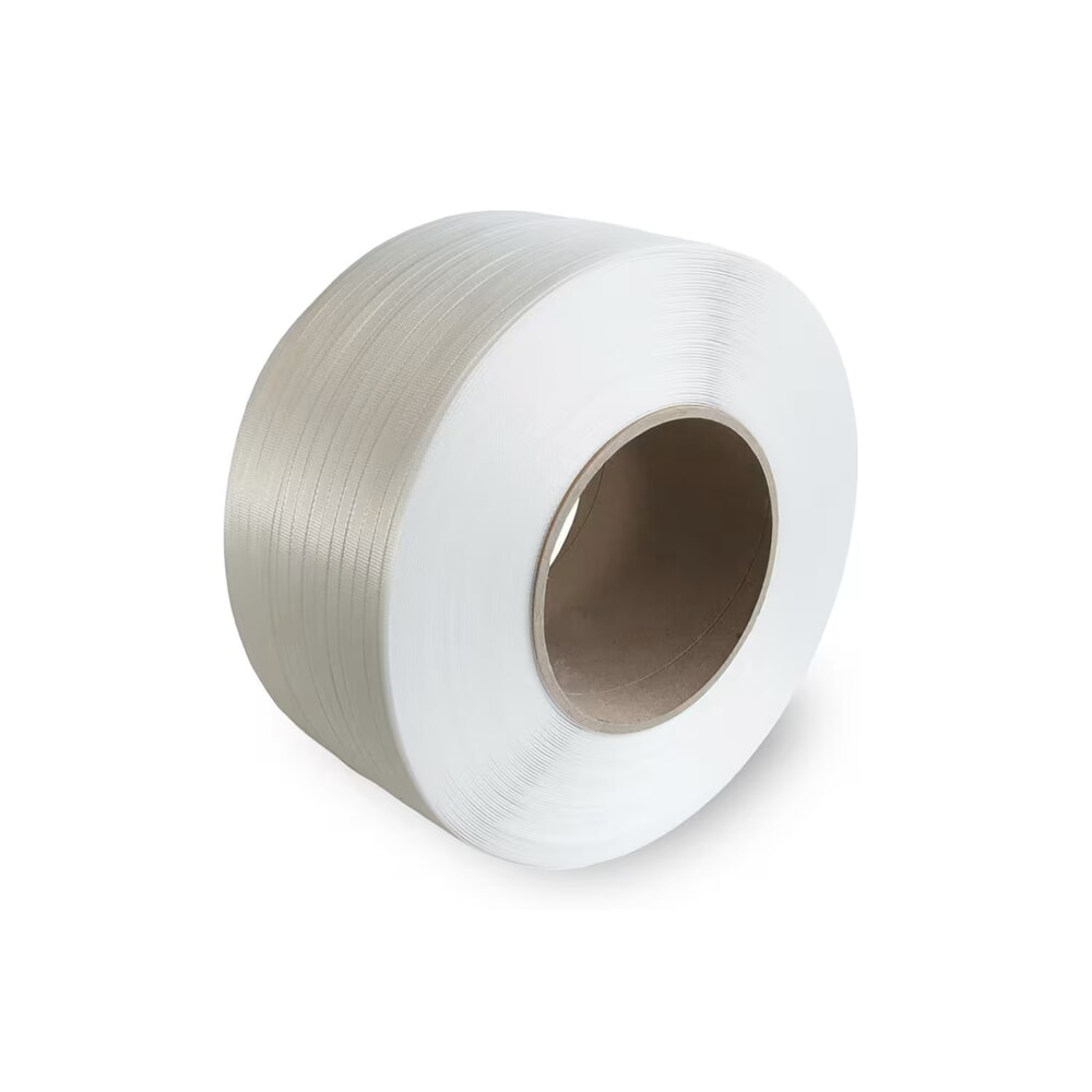 Produktabbildung: Umreifungsband aus PP, 12 mm x 3.000 lfm., Kern-Ø 200 mm, Reißfestigkeit: 134kp, weiß