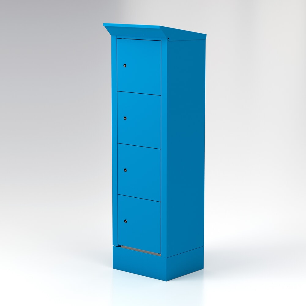 Produktabbildung Nr. 1: Thur Metall Akku-Ladeschrank, Outdoor IP 44, HxBxT 2000 mm x 600 mm x 500 mm, Key Lock, lichtblau