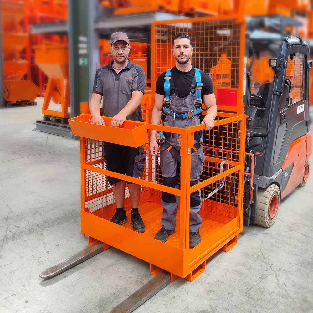 Produktabbildung Nr. 5: Eichinger® Arbeitskorb für Stapler 2 Personen, Aufnahme breite und schmale Seite, reinorange