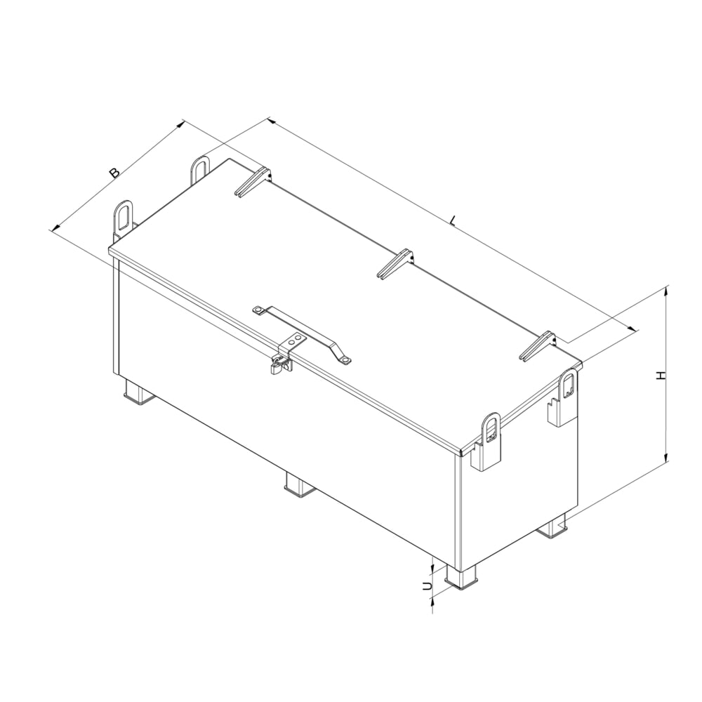 Produktabbildung Nr. 3: Eichinger® Werkzeugkiste, Stahl, 300 kg, 300 LIter, reinorange