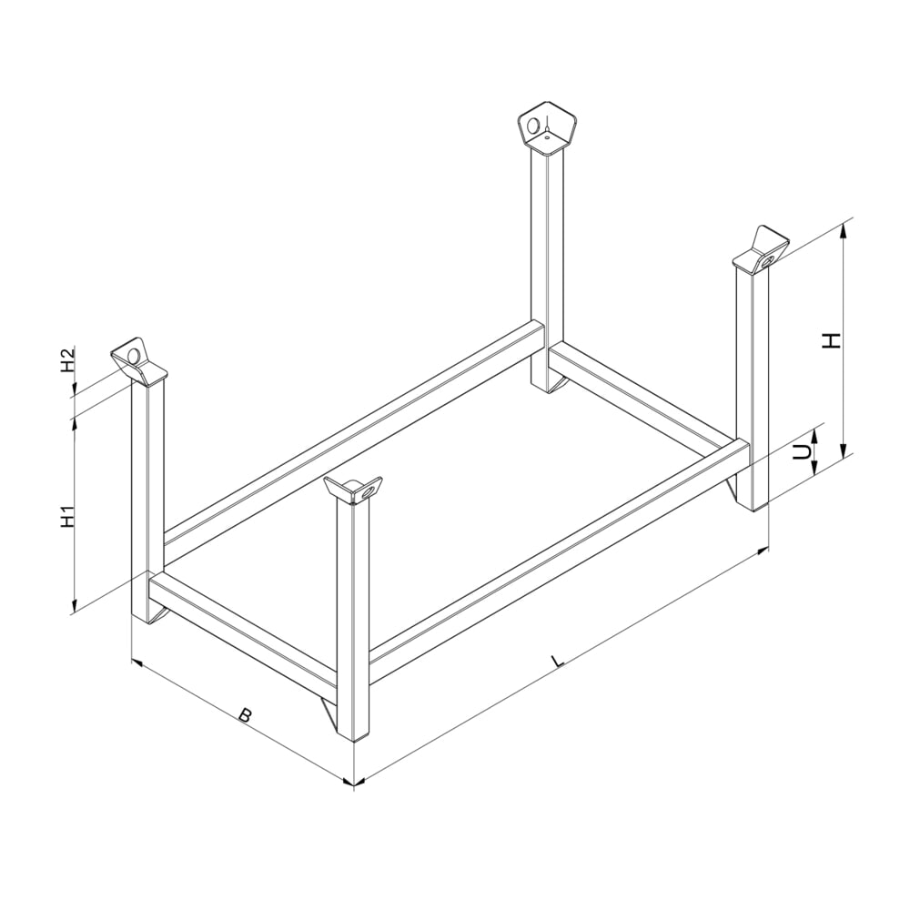 Produktabbildung Nr. 3: Eichinger® Stapelpaletten-Gestell, 2000 kg, LxBxH 1000x800x750 mm, schokoladenbraun