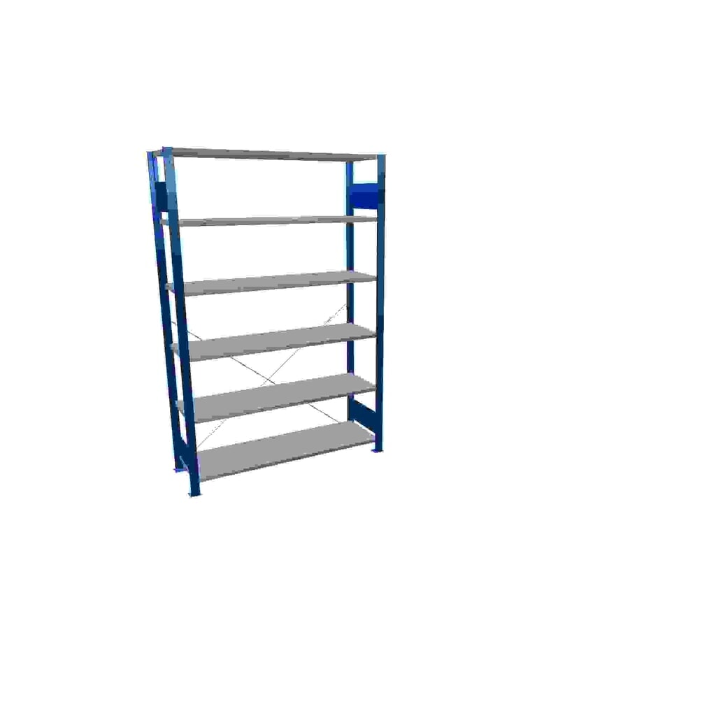 Produktabbildung: SCHULTE Fachbodenregal enzianblau/verzinkt mit 6 Stahlblechböden, Fachlast 150 kg, HxBxT 2.000 x 1.360 x 436 mm