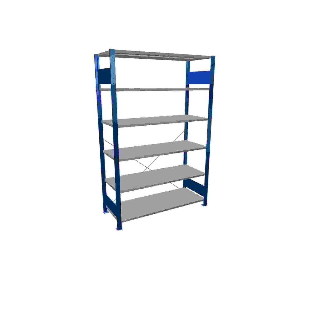 SCHULTE Fachbodenregal enzianblau/verzinkt mit 6 Stahlblechböden, Fachlast 150 kg, HxBxT 2.000 x 1.360 x 536 mm Produktabbildung: SCHULTE Fachbodenregal enzianblau/verzinkt mit 6 Stahlblechböden, Fachlast 150 kg, HxBxT 2.000 x 1.360 x 536 mm