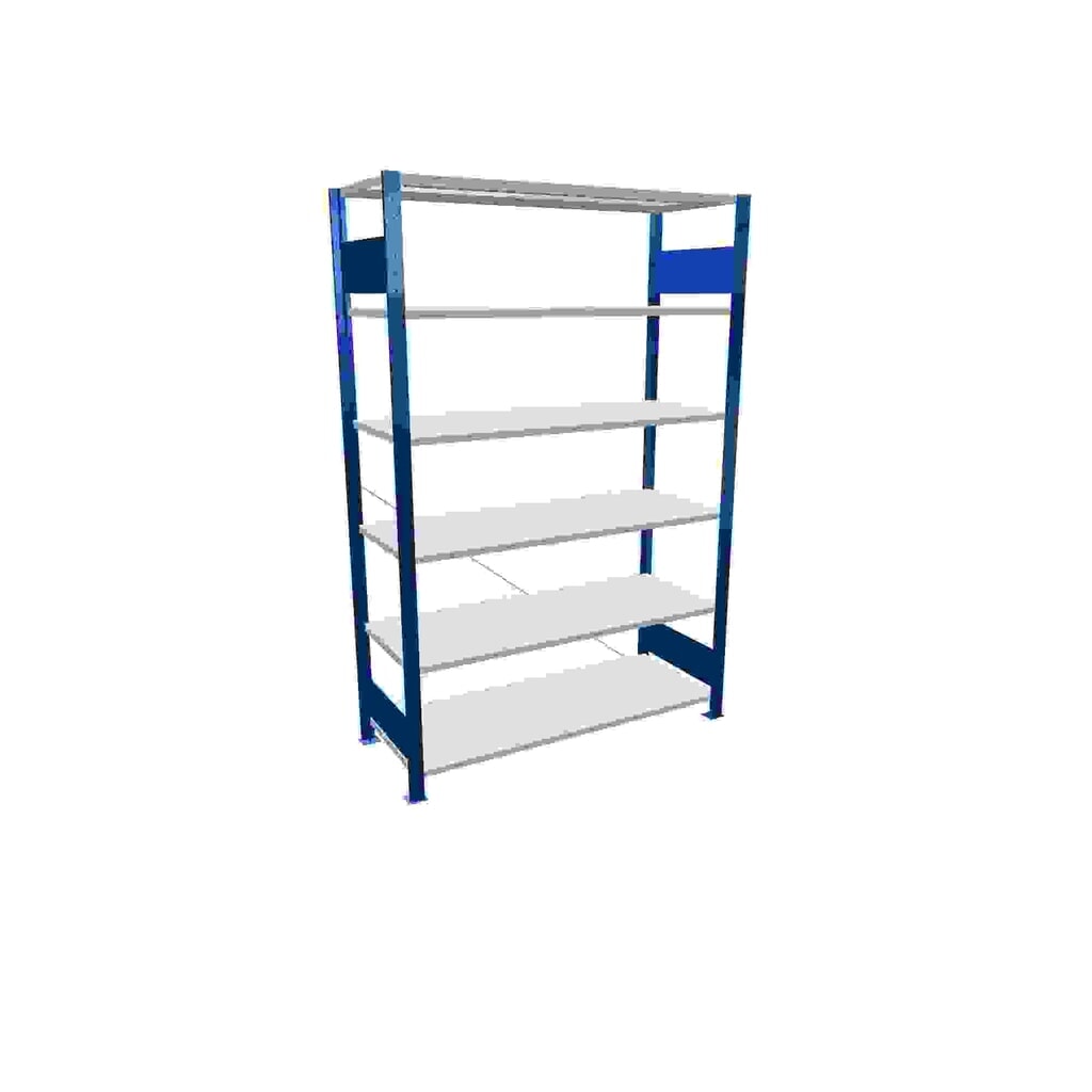 SCHULTE Fachbodenregal enzianblau/lichtgrau mit 6 Stahlblechböden, Fachlast 150 kg, HxBxT 2.000 x 1.360 x 536 mm Produktabbildung: SCHULTE Fachbodenregal enzianblau/lichtgrau mit 6 Stahlblechböden, Fachlast 150 kg, HxBxT 2.000 x 1.360 x 536 mm