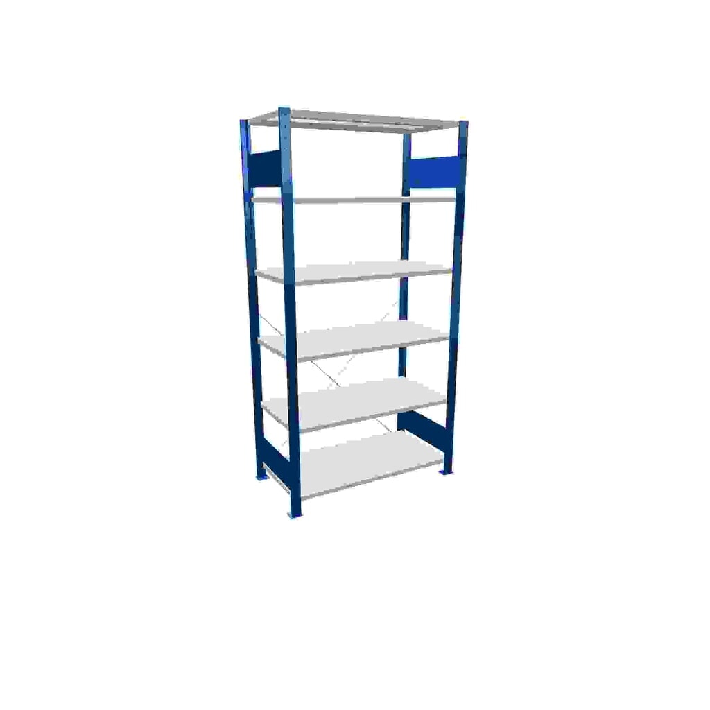 SCHULTE Fachbodenregal enzianblau/lichtgrau mit 6 Stahlblechböden, Fachlast 150 kg, HxBxT 2.000 x 1.060 x 536 mm Produktabbildung: SCHULTE Fachbodenregal enzianblau/lichtgrau mit 6 Stahlblechböden, Fachlast 150 kg, HxBxT 2.000 x 1.060 x 536 mm