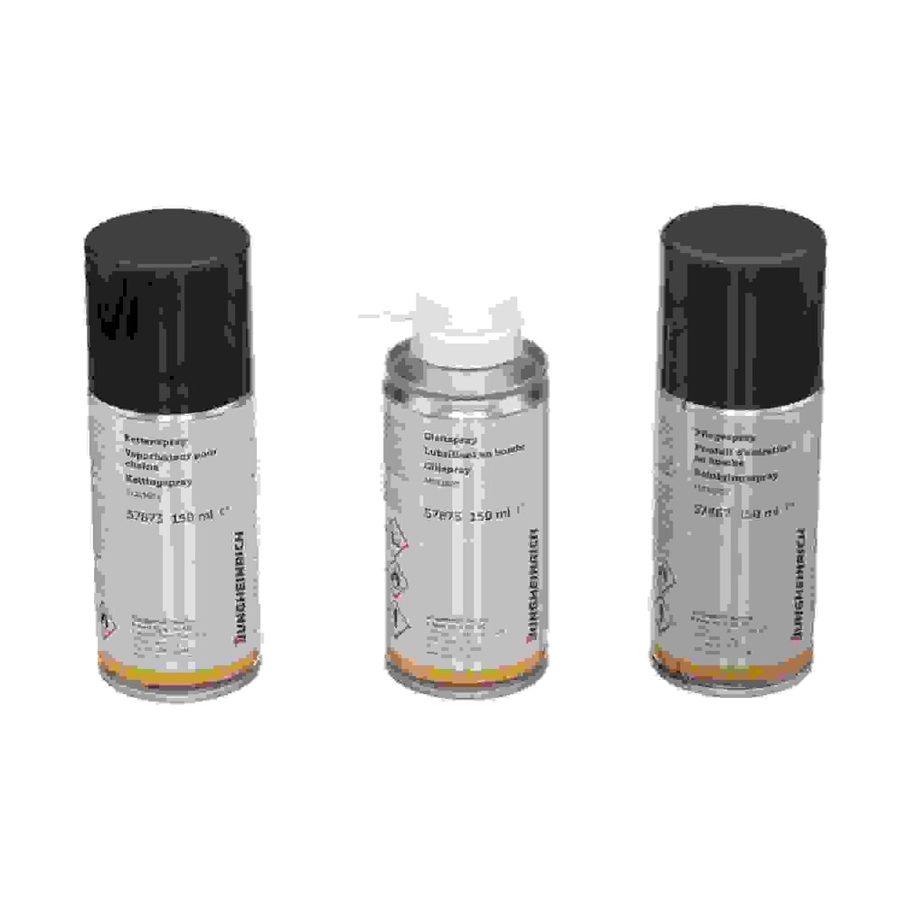 Produktabbildung: Jungheinrich Pflege-Set, 3-teilig inklusive Kettenspray, Schmiermittel und Kunststoffpflege