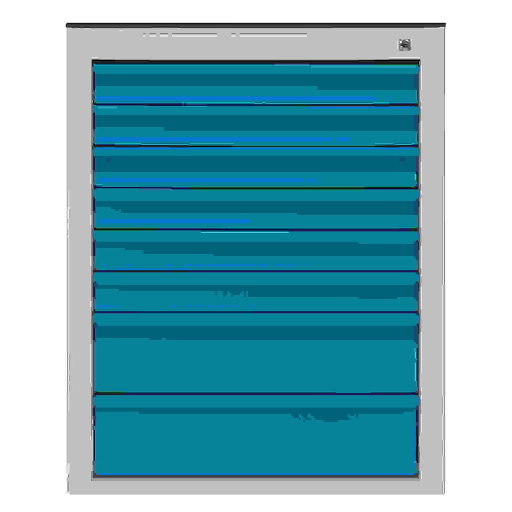 Produktabbildung: HEMMDAL Schubladenschrank Maxi, 8 Schubladen, HxBxT 900 x 710 x 550 mm, lichtgrau/lichtblau
