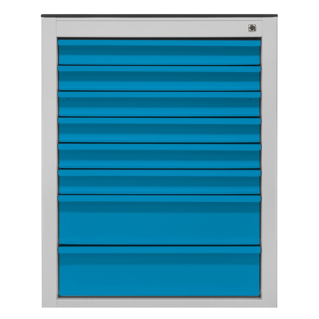 Produktabbildung: HEMMDAL Schubladenschrank Maxi, 8 Schubladen, HxBxT 900 x 710 x 550 mm, lichtgrau/lichtblau