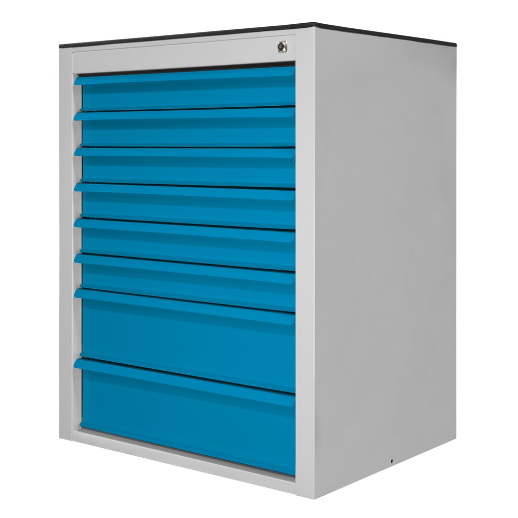 HEMMDAL Schubladenschrank Maxi, 8 Schubladen, HxBxT 900 x 710 x 550 mm, lichtgrau/lichtblau Produktabbildung Nr. 2: HEMMDAL Schubladenschrank Maxi, 8 Schubladen, HxBxT 900 x 710 x 550 mm, lichtgrau/lichtblau