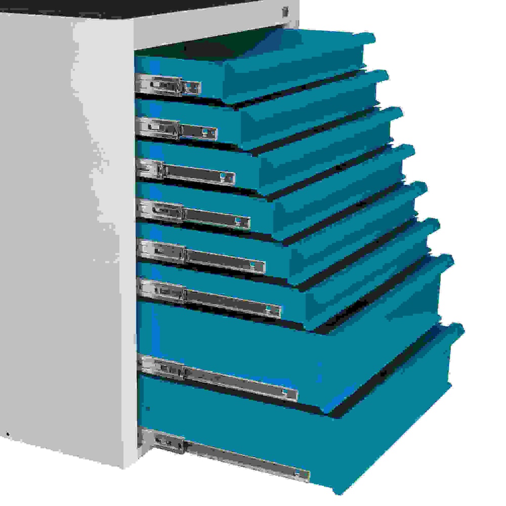 Produktabbildung Nr. 4: HEMMDAL Schubladenschrank Maxi, 8 Schubladen, HxBxT 900 x 710 x 550 mm, lichtgrau/lichtblau