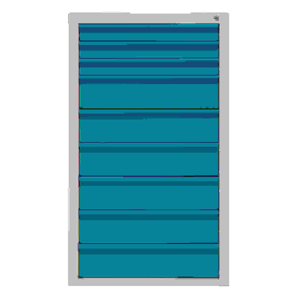 Produktabbildung: HEMMDAL Schubladenschrank Classic, 9 Schubladen, HxBxT 1200 x 700 x 435 mm, lichtgrau/lichtblau
