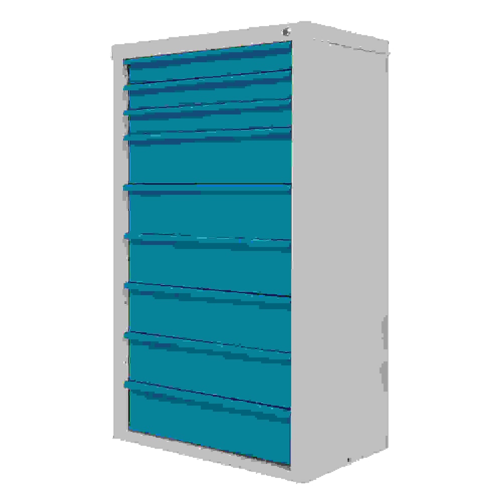 Produktabbildung Nr. 2: HEMMDAL Schubladenschrank Classic, 9 Schubladen, HxBxT 1200 x 700 x 435 mm, lichtgrau/lichtblau