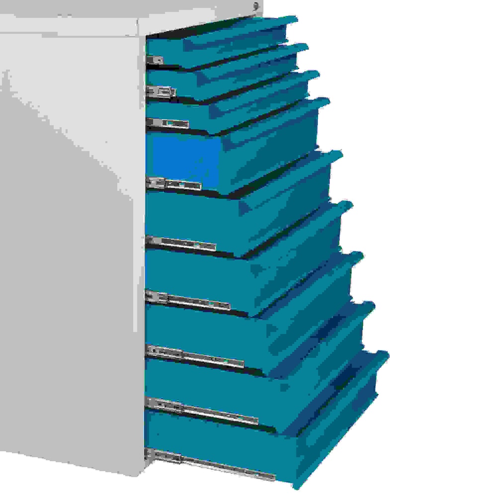 Produktabbildung Nr. 4: HEMMDAL Schubladenschrank Classic, 9 Schubladen, HxBxT 1200 x 700 x 435 mm, lichtgrau/lichtblau