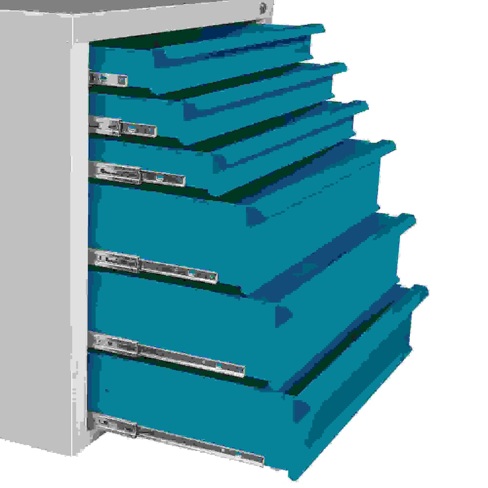 Produktabbildung Nr. 7: HEMMDAL Schubladenschrank Classic, 6 Schubladen, HxBxT 750 x 700 x 435 mm, lichtgrau/lichtblau