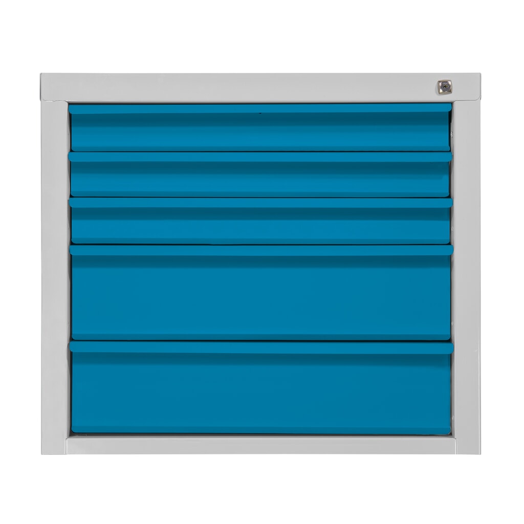 HEMMDAL Schubladenschrank Classic, 5 Schubladen, HxBxT 600 x 700 x 435 mm, lichtgrau/lichtblau Produktabbildung: HEMMDAL Schubladenschrank Classic, 5 Schubladen, HxBxT 600 x 700 x 435 mm, lichtgrau/lichtblau