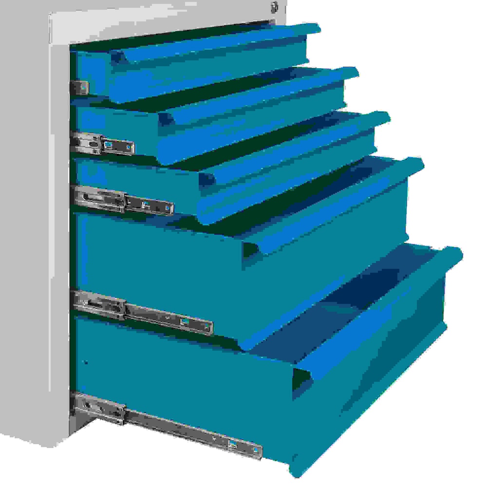 Produktabbildung Nr. 7: HEMMDAL Schubladenschrank Classic, 5 Schubladen, HxBxT 600 x 700 x 435 mm, lichtgrau/lichtblau