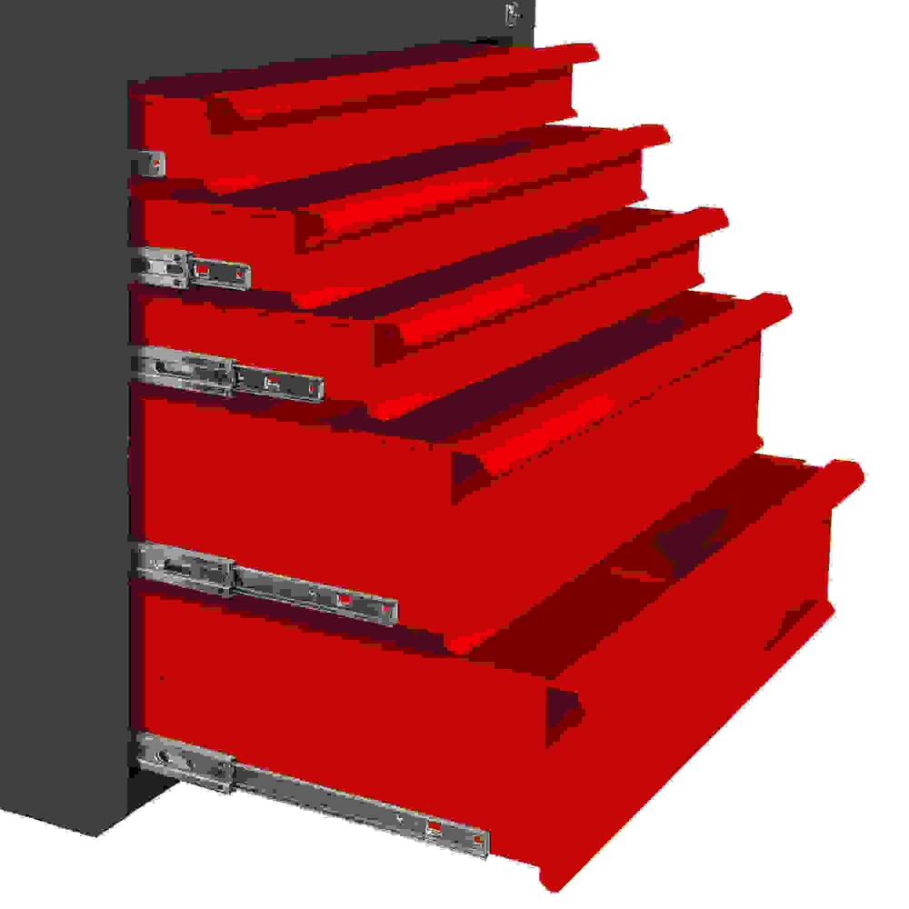Produktabbildung Nr. 4: HEMMDAL Schubladenschrank Classic, 5 Schubladen, HxBxT 600 x 700 x 435 mm, anthrazitgrau/verkehrsrot