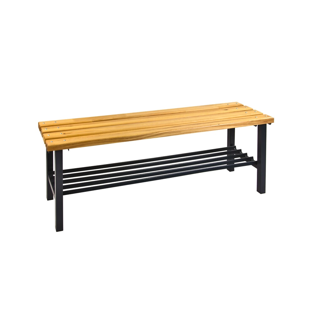HEMMDAL Umkleidesitzbank, mit Schuhrost, LxBxH 1000 x 400 x 420 mm, anthrazitgrau Produktabbildung: HEMMDAL Umkleidesitzbank, mit Schuhrost, LxBxH 1000 x 400 x 420 mm, anthrazitgrau