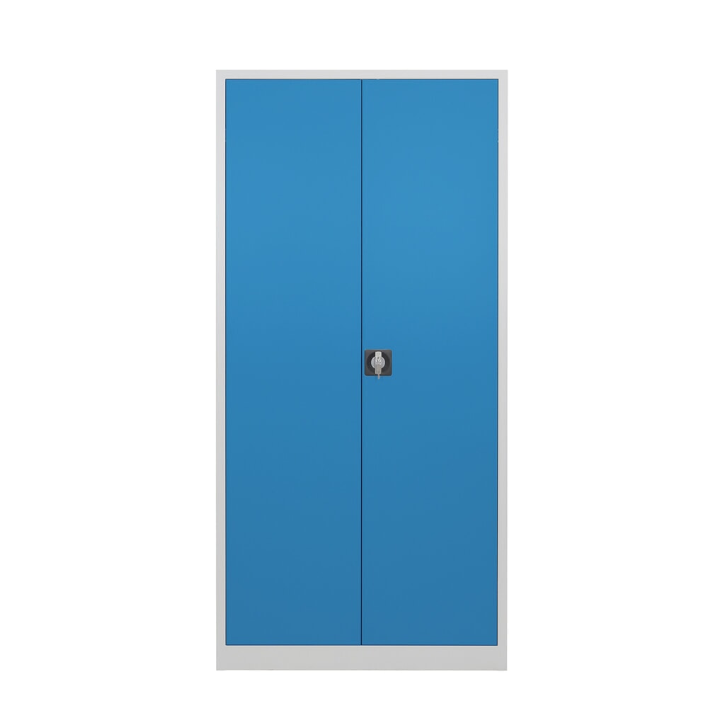 Steinbock® Flügeltürenschrank, HxBxT 1950 x 920 x 420 mm, lichtgrau/lichtblau Produktabbildung: Steinbock® Flügeltürenschrank, HxBxT 1950 x 920 x 420 mm, lichtgrau/lichtblau