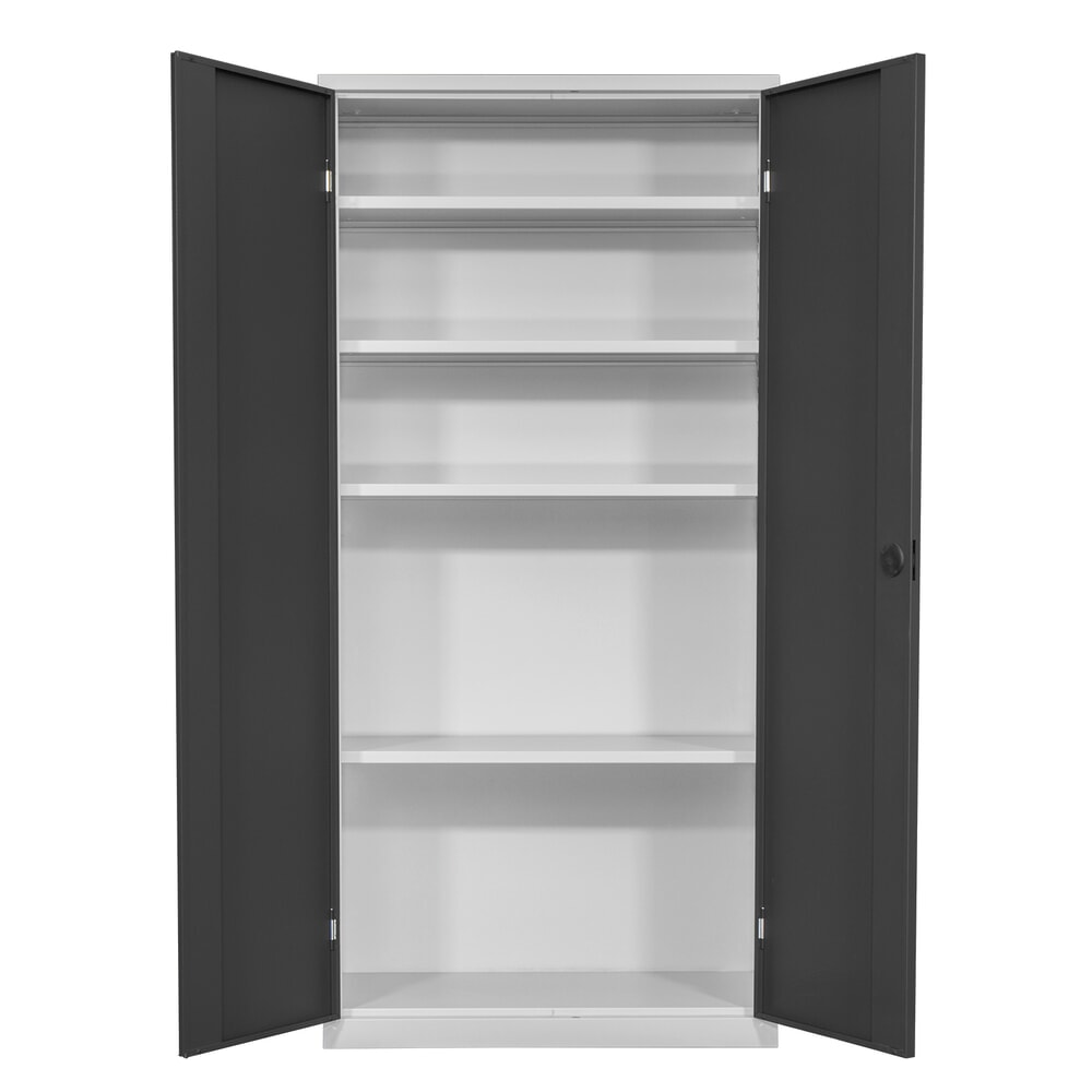 Produktabbildung Nr. 4: HEMMDAL Flügeltürenschrank, HxBxT 1950 x 920 x 420 mm, lichtgrau/anthrazitgrau