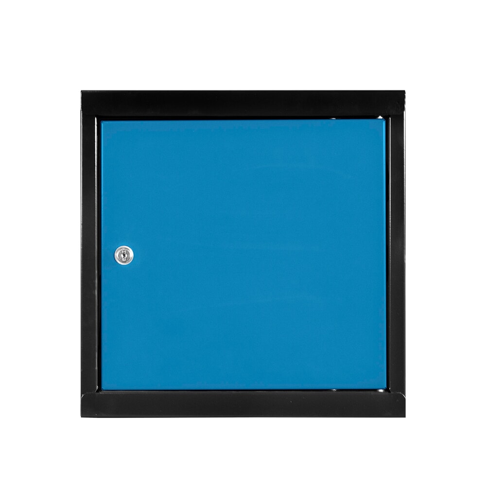 Produktabbildung: HEMMDAL Schließfachwürfel, Zylinderschloss, HxBxT 400 x 400 x 400 mm, anthrazitgrau/lichtblau