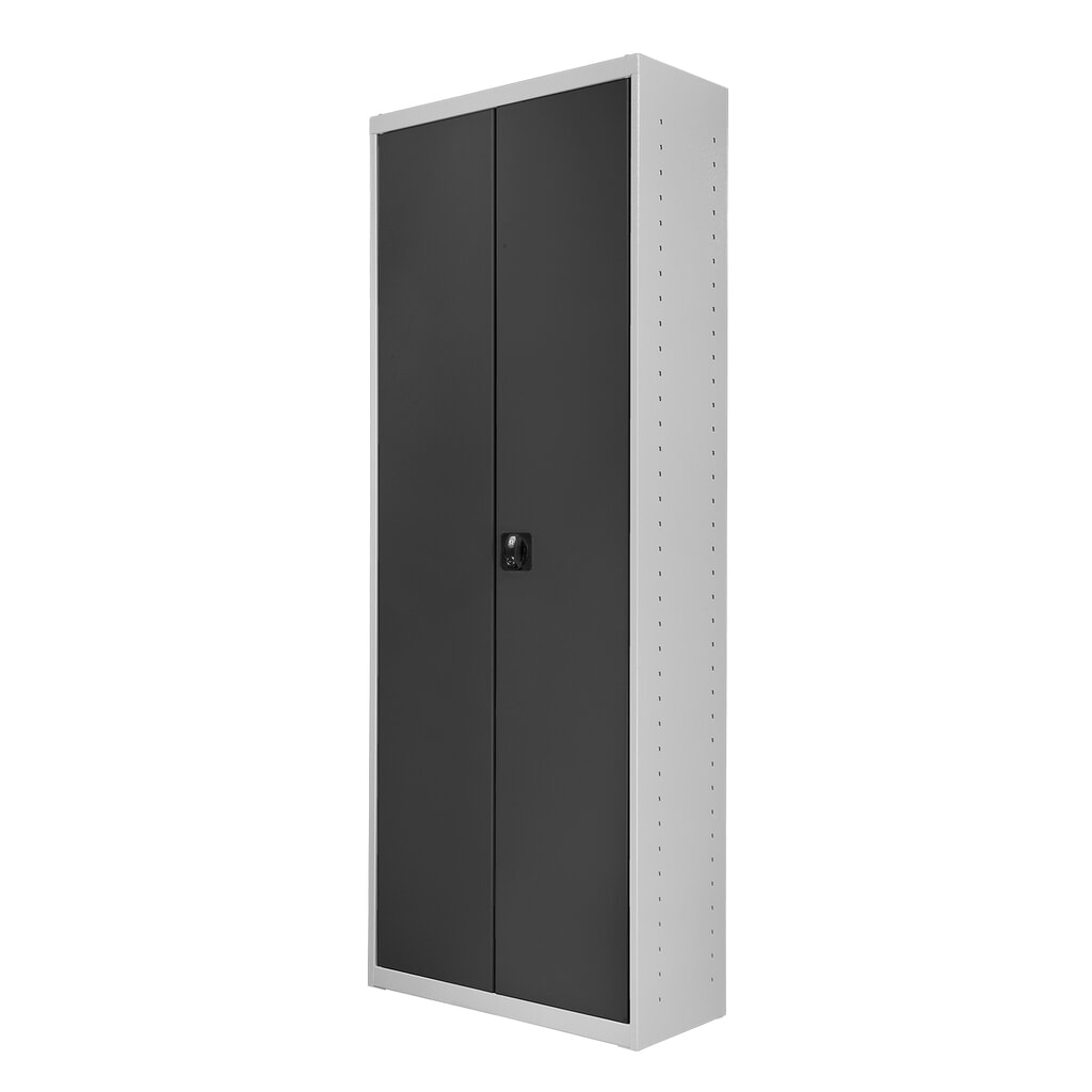 Produktabbildung Nr. 2: Steinbock® Flügeltüren-Magazinschrank, 48 Sichtlagerkästen Größe 3, 11 Fachböden, lichtgrau/anthrazitgrau