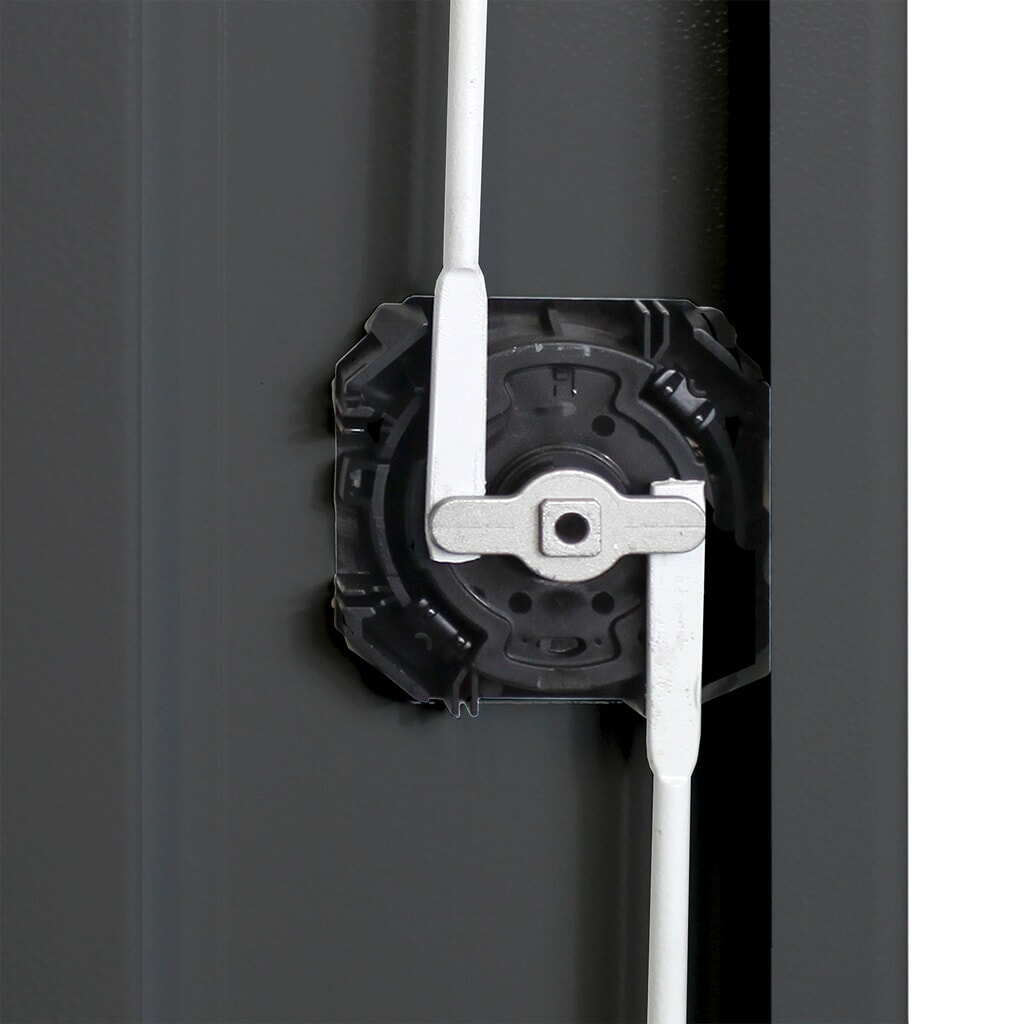 Steinbock® Flügeltüren-Magazinschrank, 48 Sichtlagerkästen Größe 3, 11 Fachböden, lichtgrau/anthrazitgrau Produktabbildung Nr. 7: Steinbock® Flügeltüren-Magazinschrank, 48 Sichtlagerkästen Größe 3, 11 Fachböden, lichtgrau/anthrazitgrau
