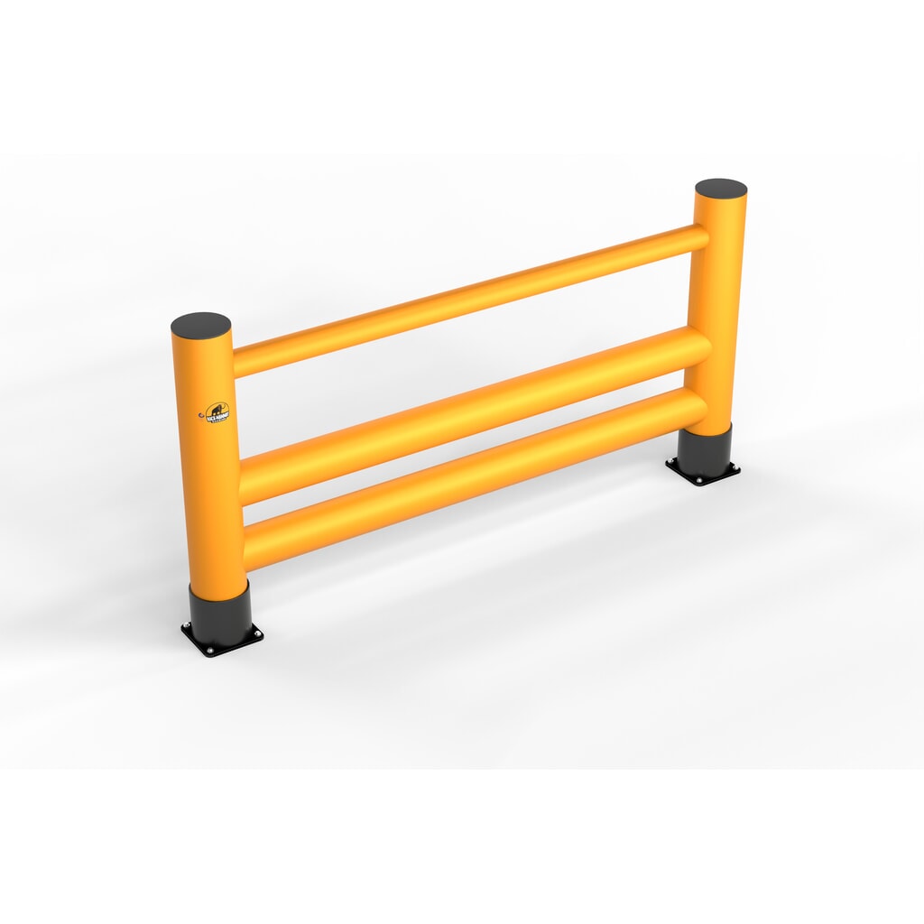 A.M.P.E.R.E. Rammschutzgeländer Rack Mammut®, Handlauf Doppelplanke, Länge 2,00 m Produktabbildung: A.M.P.E.R.E. Rammschutzgeländer Rack Mammut®, Handlauf Doppelplanke, Länge 2,00 m