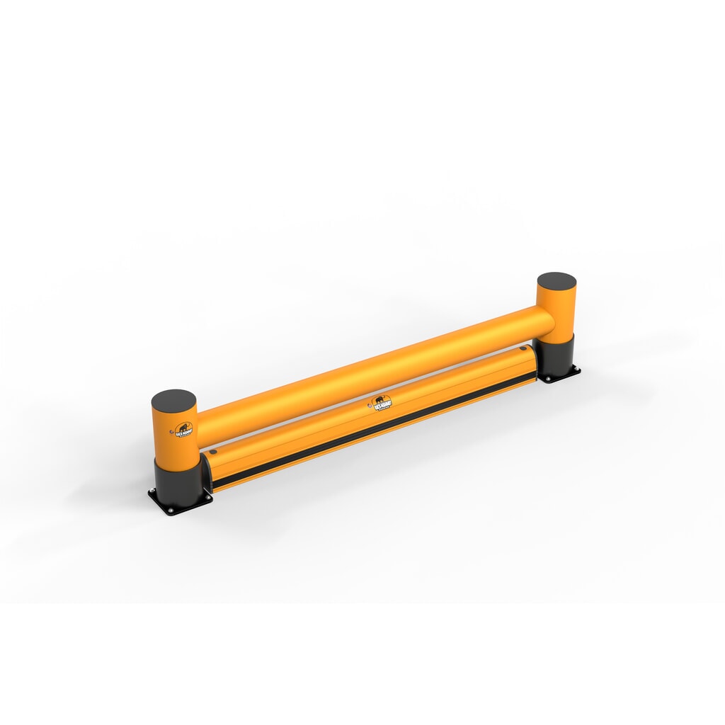 A.M.P.E.R.E. Rammschutzplanke Rack Mammut® Extra, mit Bodenbarriere, Einzelausführung, Länge 2,00 m Produktabbildung: A.M.P.E.R.E. Rammschutzplanke Rack Mammut® Extra, mit Bodenbarriere, Einzelausführung, Länge 2,00 m
