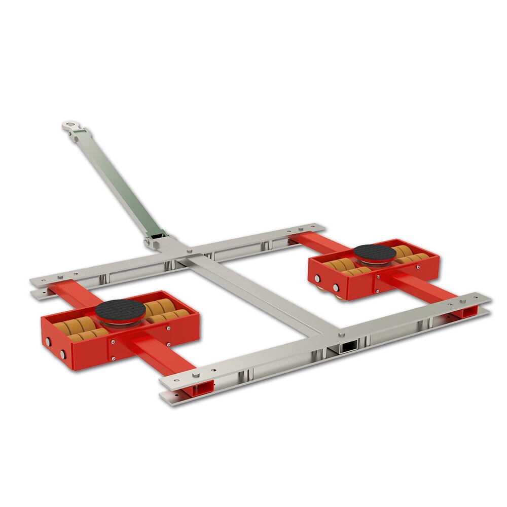 Produktabbildung: JUNG Tandemlenk-Transportfahrwerk JTLB 30 G Vu, JUWAthan®plus-Rollen, Tragfähigkeit 30 t