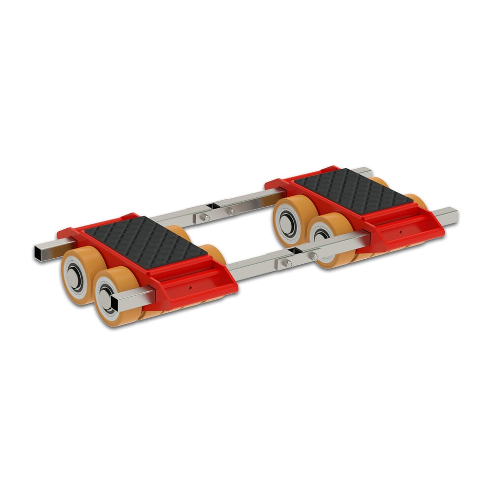 Produktabbildung: JUNG Transportfahrwerk JFB, JUWAthan®-Doppelrolle, 2 Kassetten und 2 Verbindungsstangen, Tragfähigkeit 60 t