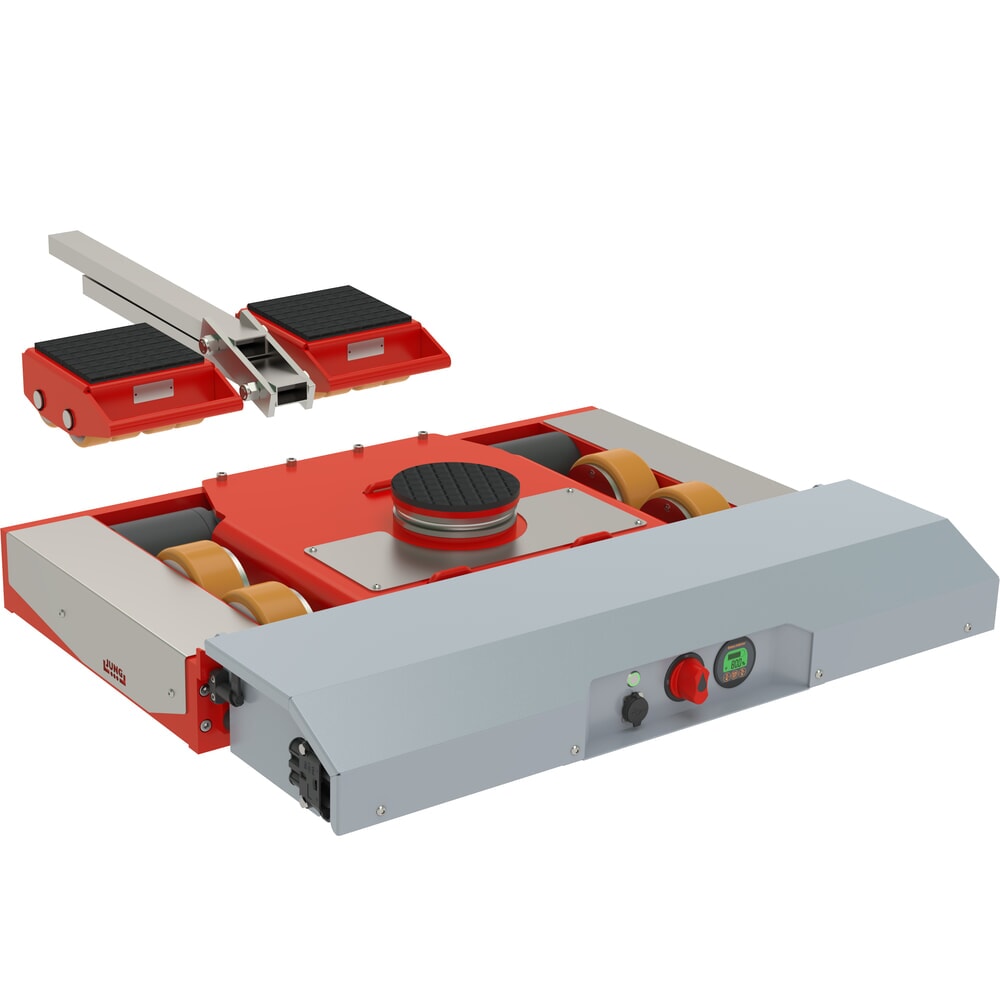 Produktabbildung: JUNG elektrisches Transportfahrwerk JLA-e, 5/12 G, lenkbar, Fahrwerk, Tragfähigkeit 5 t, Zuglast 12 t