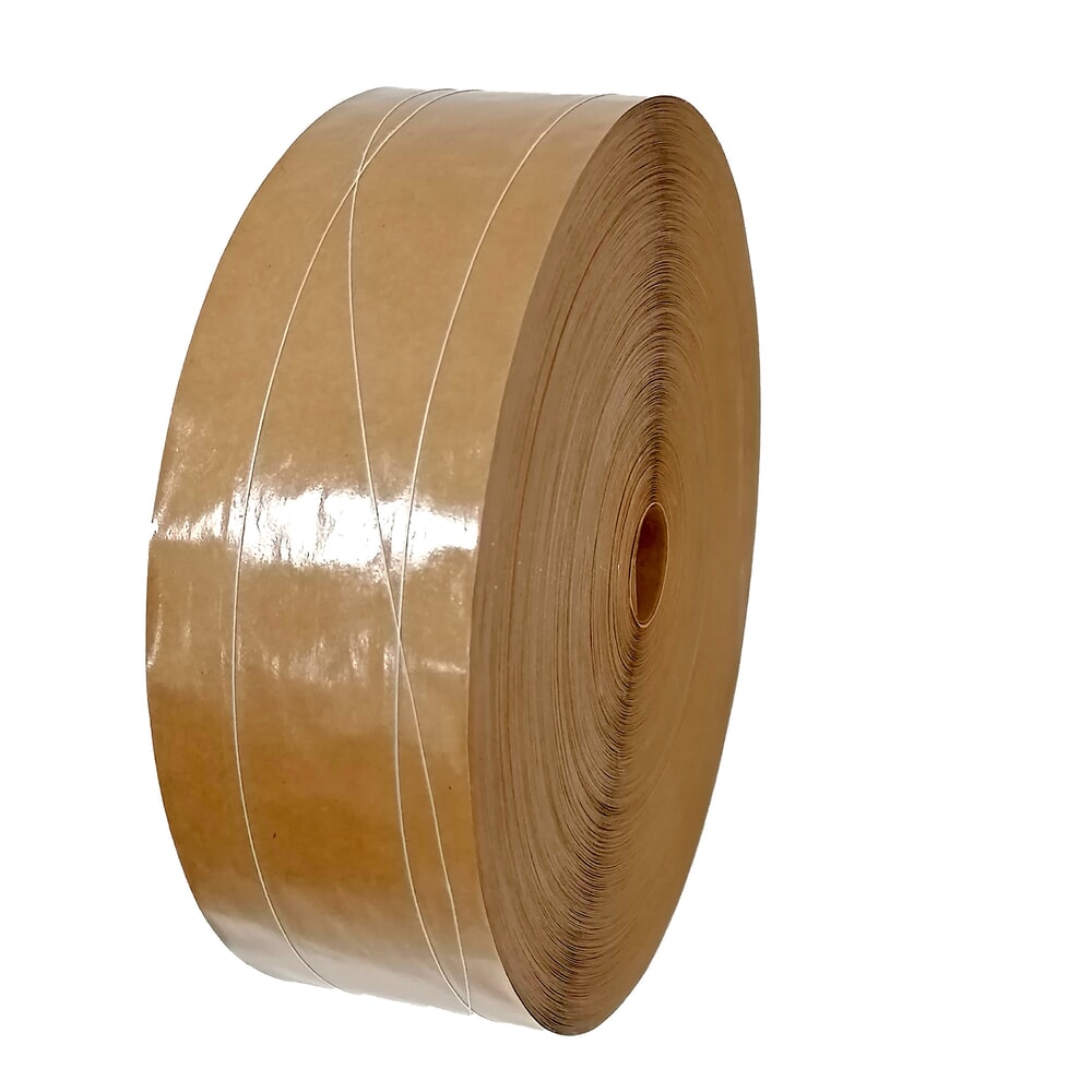 Produktabbildung: activaPaper® Nassklebeband, mit pflanzenbasiertem Klebstoff, fadenverstärkt, 75g/m²,  BxL 70 mm x 200 Laufmeter, braun