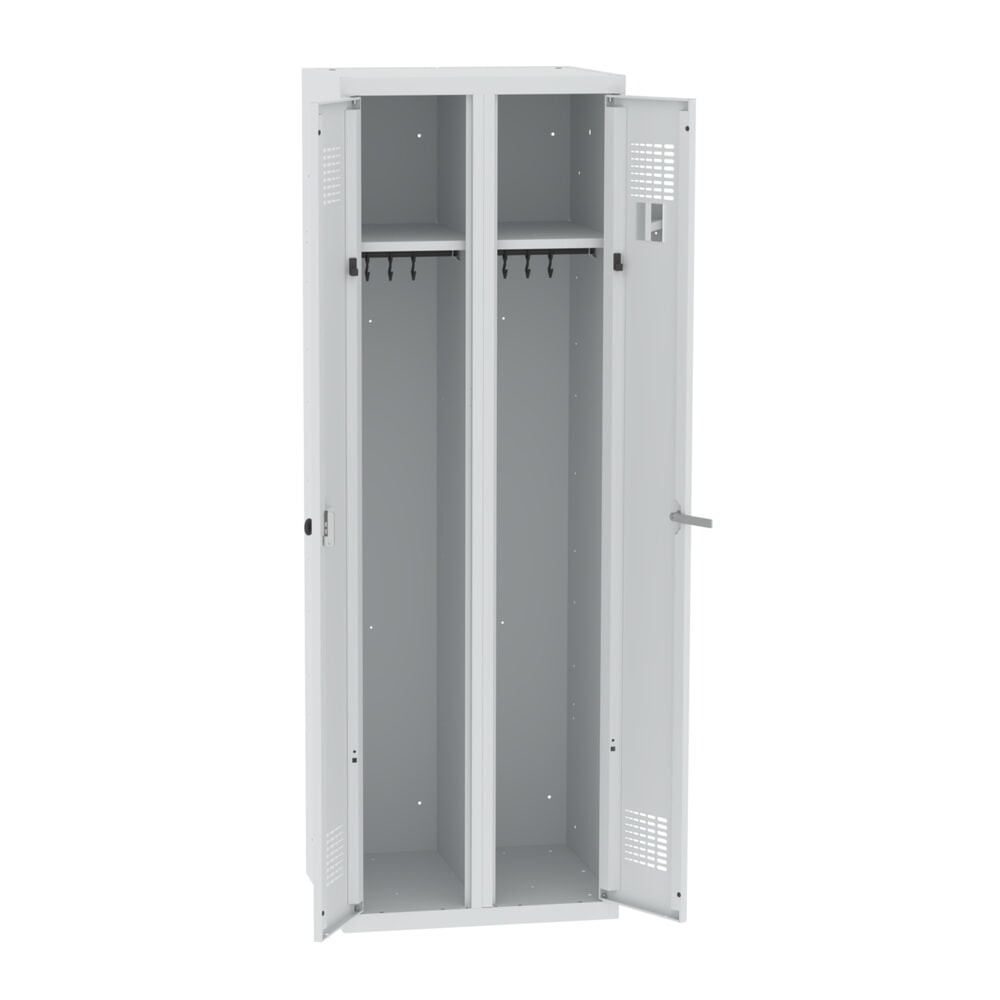 Produktabbildung Nr. 4: Steinbock® Doppelspind, 1 Abteil, Zylinderschloss, HxBxT 1800 x 600 x 500 mm, lichtgrau/lichtgrau