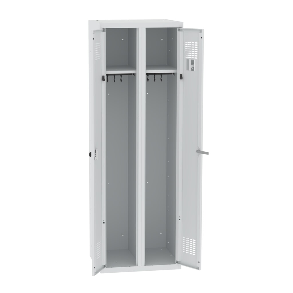 Steinbock® Doppelspind, 1 Abteil, Drehriegelverschluss, HxBxT 1800 x 600 x 500 mm, lichtgrau/lichtgrau Produktabbildung Nr. 1: Steinbock® Doppelspind, 1 Abteil, Drehriegelverschluss, HxBxT 1800 x 600 x 500 mm, lichtgrau/lichtgrau